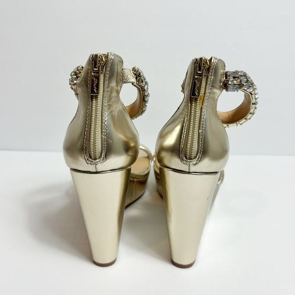 JEWEL BADGLEY MISCHKA KATHLEEN ANKLE STRAP WEDGE SANDAL SIZE 8.5 NEW - Picture 5 of 7